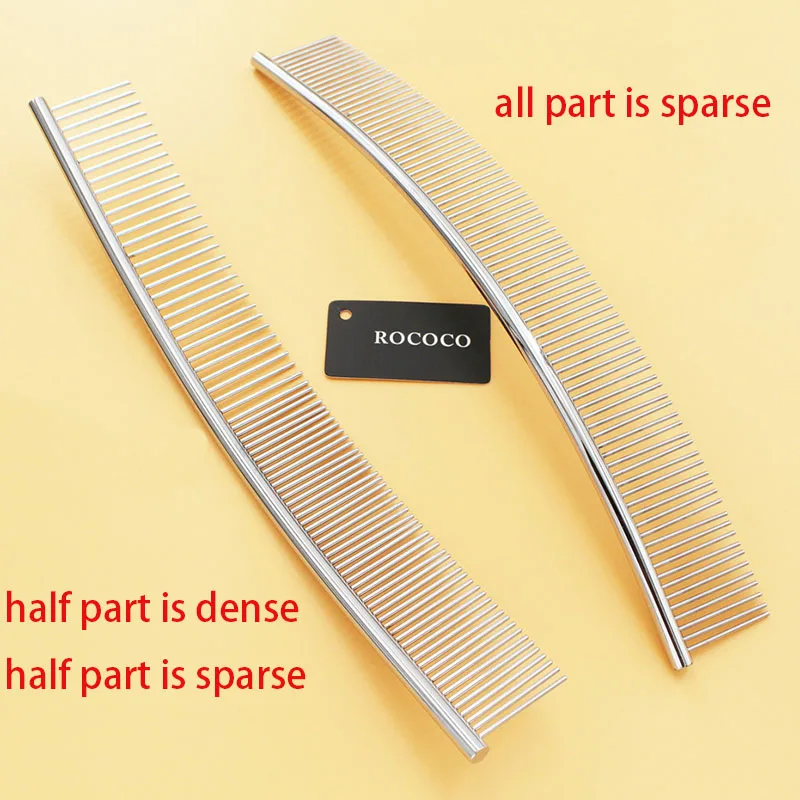 

Pet Grooming Comb Curved Shape Dense Sparse Teeth Brush Professional Dog Cat Open Knot