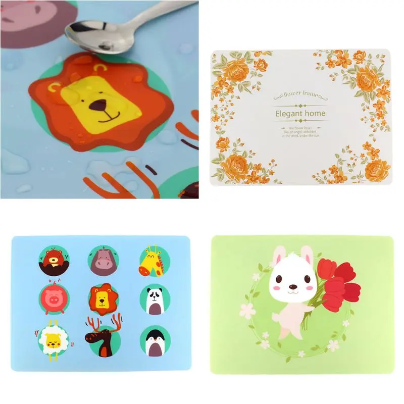 

Placemats BPA Free Silicone Table Mat Baby Kids Feeding Tableware Pad Cartoon Dining Table Plate Mat 40*30cm MAY-9