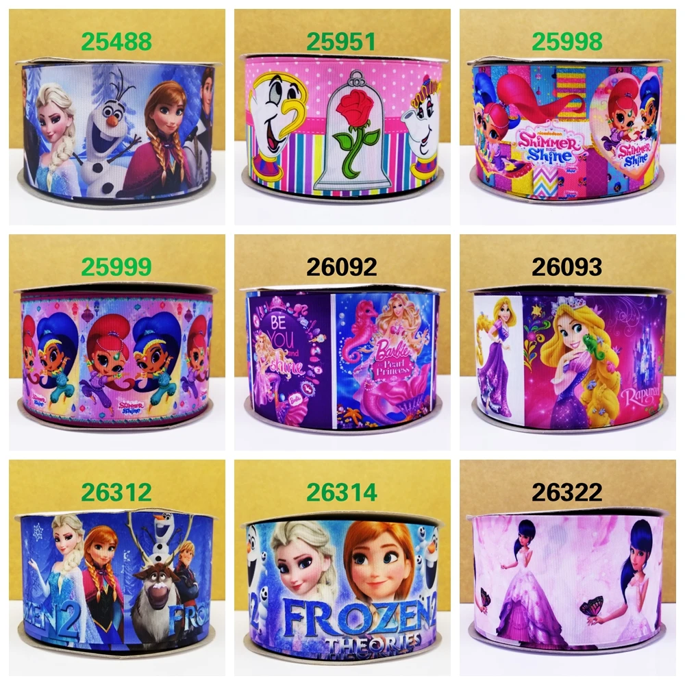 

Free shipping 2018 new arrival 50yards cartoon printed grosgrain ribbons 25951