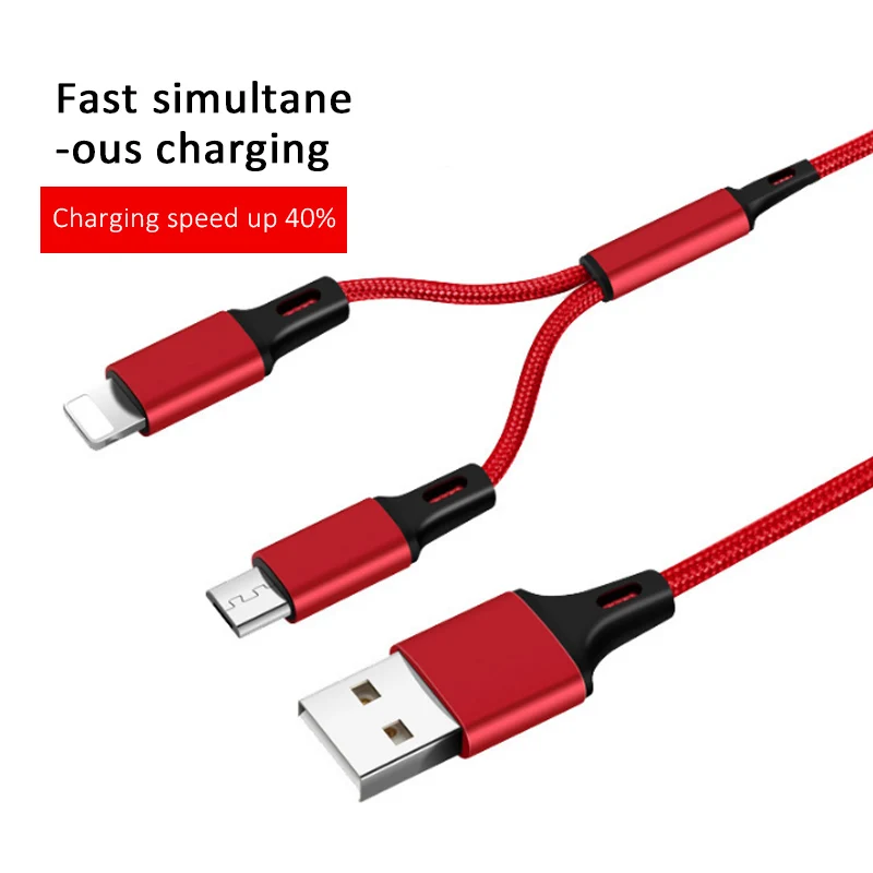 NOHON 2 в 1 быстрый микро USB кабель для зарядки Iphone X 8 7 6 Samsung Galaxy S7 S6 мобильный телефон
