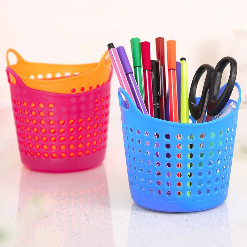 

Mini Waste Bin with Handle Garbage bin Trumpet Desktops Mini Trash Can Creative Covered Kitchen Living Room Car Trash Can