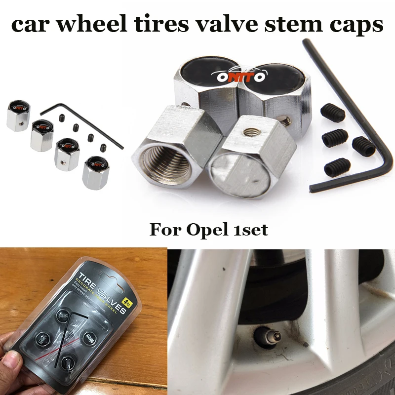 

1set ANTI-THEFT Metal for opel Astra Antara Vectra Zafira Agila Meriva car wheel tires valve stem caps