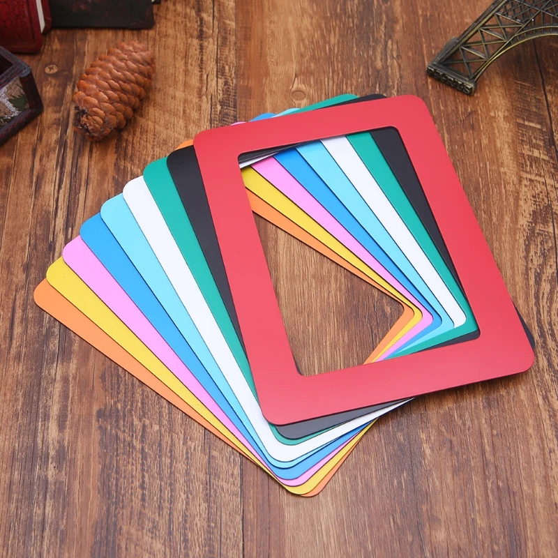 Photo Frame Art Frames Wood Picture Frame Rubber Magnet Frame DIY Colorful Magnetic Picture Frames Fridge Refrigerator Magnet Photoframe