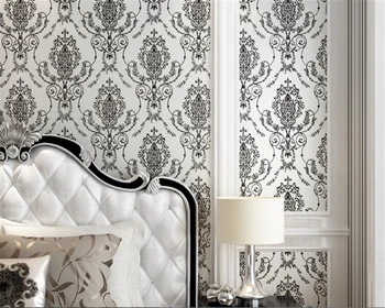 beibehang European Damascus wall paper AB with embossed living bedroom TV background vertical stripes papier peint 3d wallpaper beibehang korean pastoral style papier peint wallpaper wedding bedroom living room tv background walls small floral 3d wallpaper