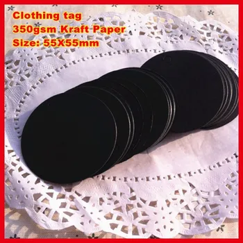 

500PCS 55X55mm circular tags Black Kraft Paper Hang Tags,Bookmark Garment Price Labels,/ Clothing tag