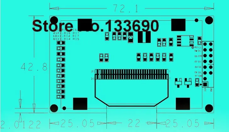 2,42 дюймов желтый зеленый синий 128x64 OLED дисплей модуль 8bit-6800/8080 4-SPI последовательный IIC igc интерфейс 16PIN драйвер ssd1309