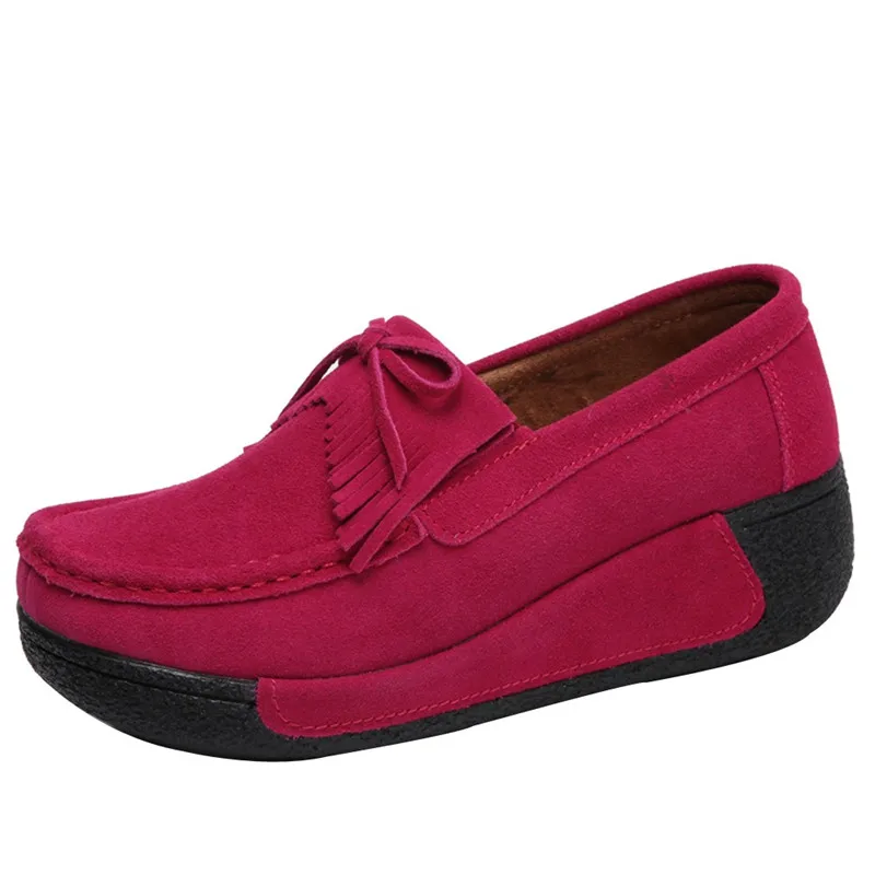 

Women's Shoes Ballet Suede Leather Flat Platform Woman Spring Autumn Shoes Slip On Female Women's Loafers Moccasins Shoes #40B