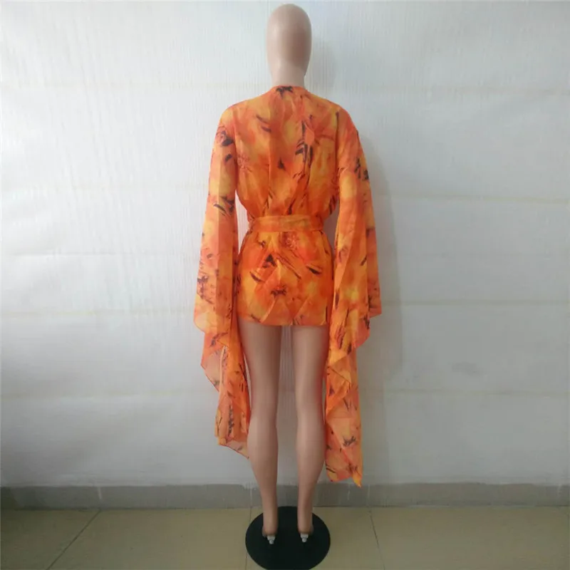 Sexy Printed Swimsuit Bikini Women Bathing Suit Brazilian Summer Beach Wear Cover Up Monokini Swimwear With Belt 2018 New6