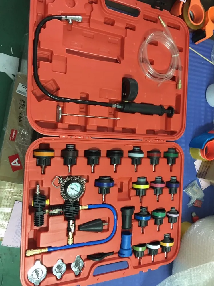 Automotive water Tank leak pressure detector Universal Radiator PressureTester Kit (27pcs Type