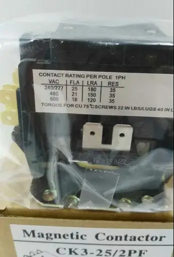 

New Air conditioning compressor contactor air conditioning relay CK3-25/2PF CK3_25/2PF 25A 220V 50/60HZ