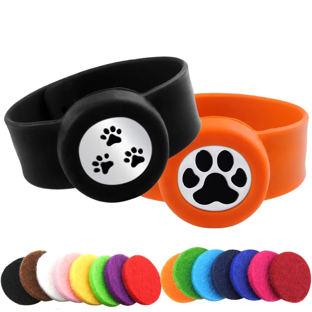 

Paw Flower Kids Adjustable Mosquito Repellent Bangle Essential Oil Diffuser Bracelet Children Men Women Silicone Bracelets