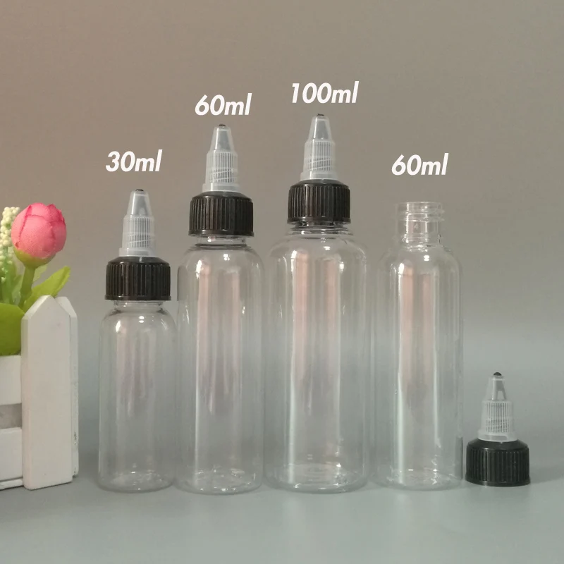 Pen Shape Refillable Dropper Bottles 5pcs PET Plastic 30ml 60ml 100ml 120ml with Twist off Caps for E-Liquid E-Juice image 3