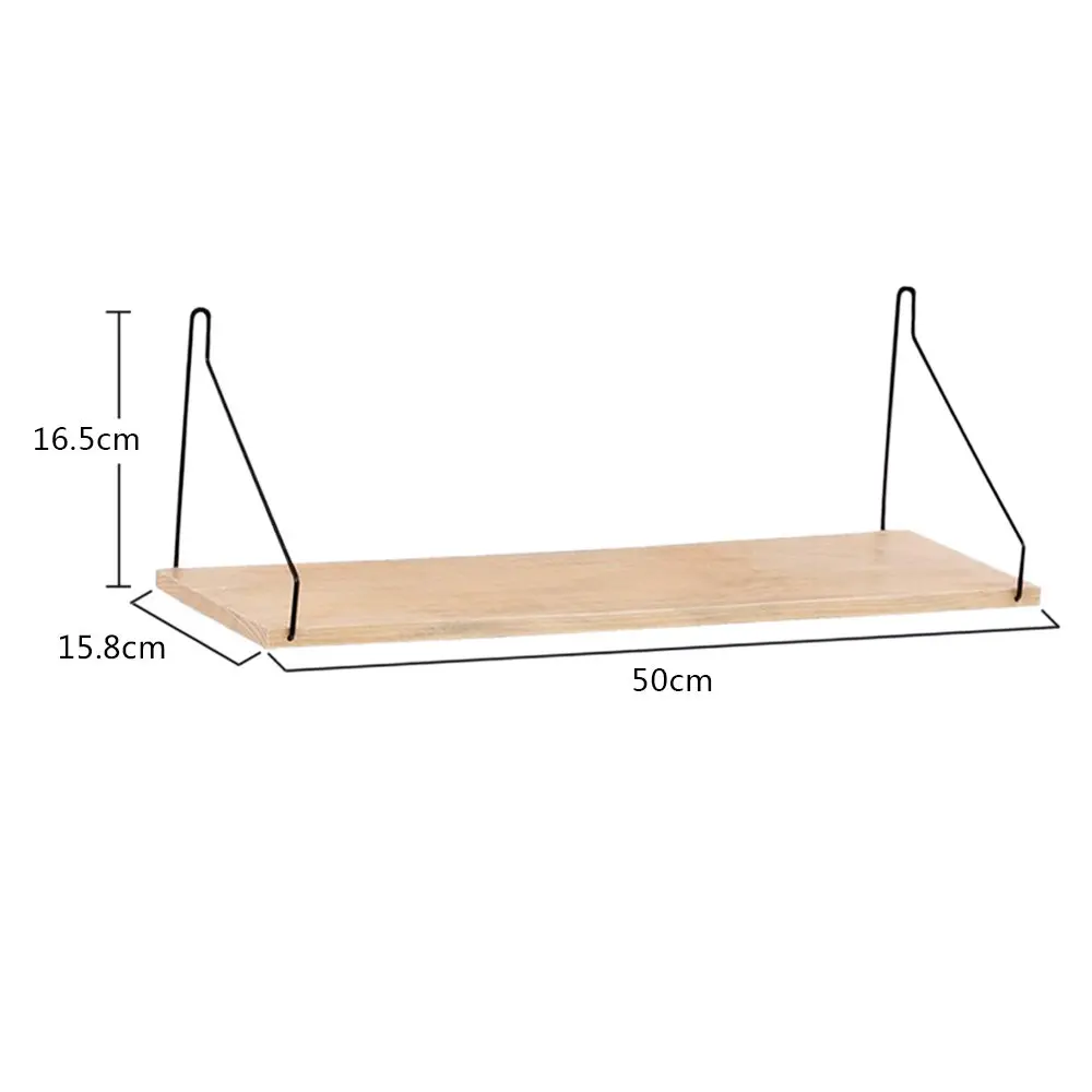 Скандинавские простые деревянные практичные настенные полки из кованого железа слово перегородка доска спальня ТВ настенное крепление дисплей полка - Цвет: Белый