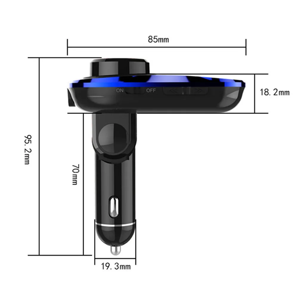 Fm-передатчик Bluetooth Автомобильный модулятор с Мощность переключатель Беспроводной автомобиля Mp3 плеер Поддержка TF карты 5 V 2.1A автомобильного телефона Зарядное устройство