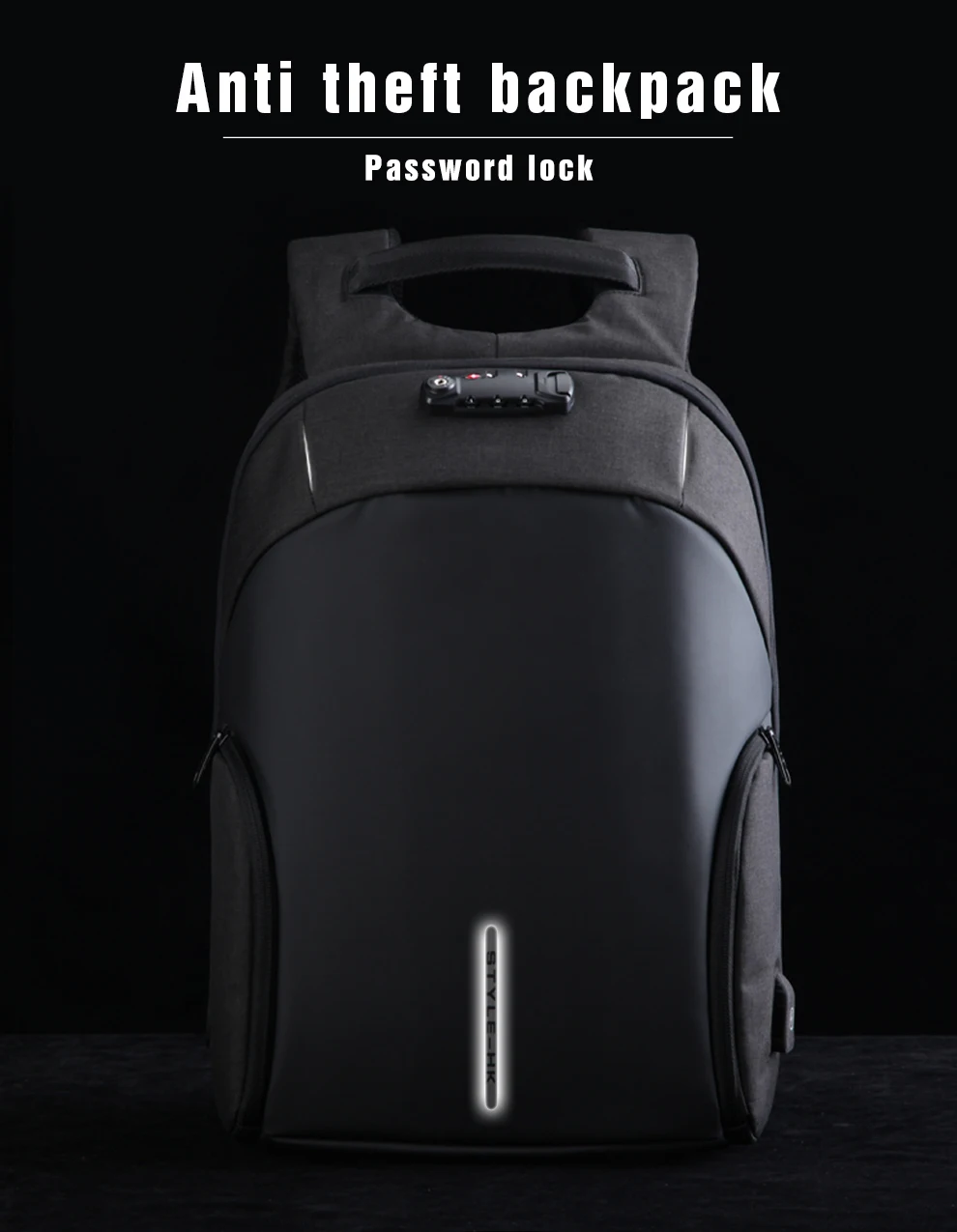 Мужской рюкзак с защитой от кражи, сумка для ноутбука, компьютера, 15,6, рюкзак для ноутбука, водонепроницаемая мужская сумка для путешествий, ПВХ, большая USB зарядка, черный, серый цвет