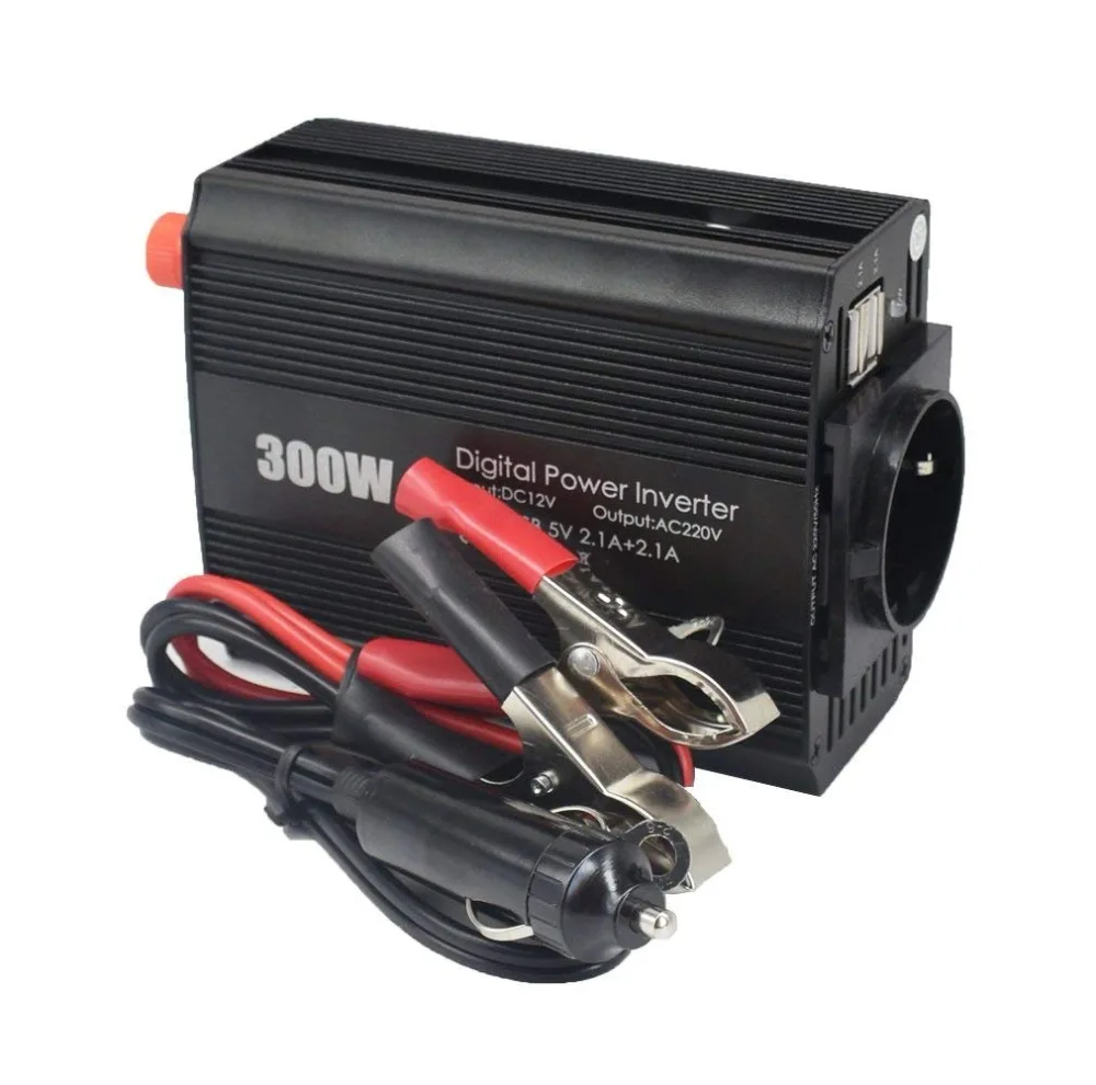 300W Power Inverter 12V Dc to 110V 220V 230V 240V Ac With 2 Battery