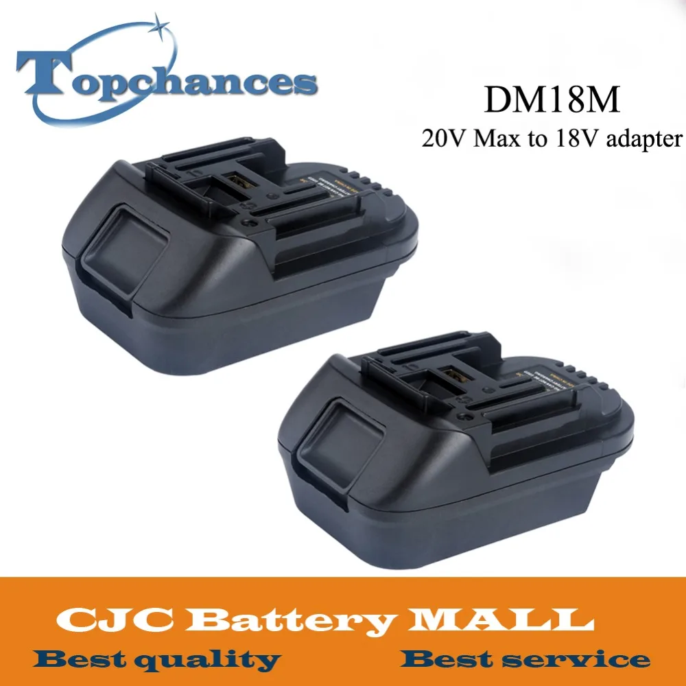 

2PCS 20V To 18V Battery Convertor Adapter DM18M For Dewalt For Mikwaukee to Li-Ion Charger For MAKITA BL1830 BL1850 Batteries