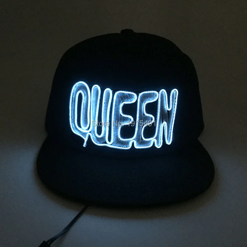 Неоновые светодиодные лампы 10 цветов светящиеся 3D с надписью Queen для пары шапка