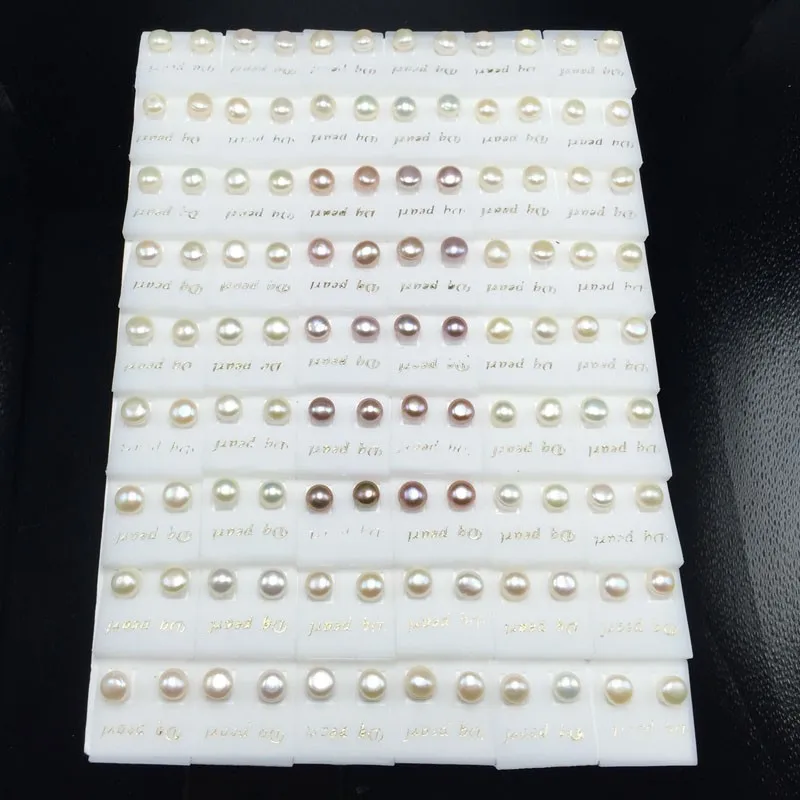 1 pair free shipping natural fresh water pearl ear studs earrings women's elegant pendientes natural color for lady