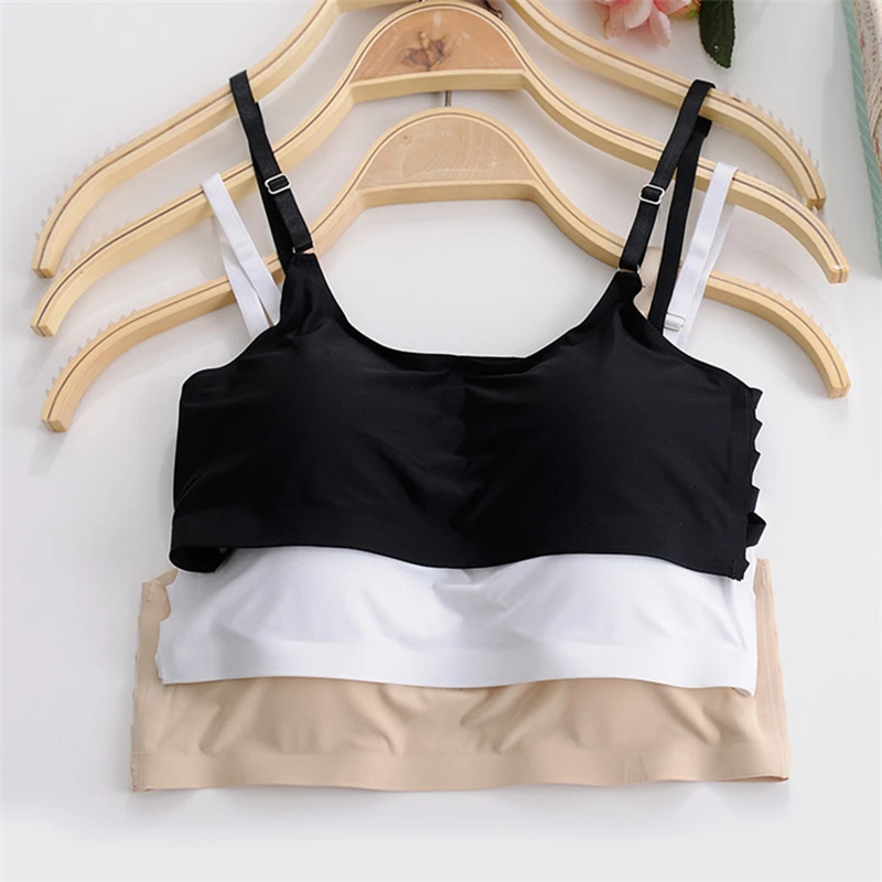 

Luo Chen Women's trackless bra one-piece pull together young women's adjustable vest sport underwear without underwire S1548 LC