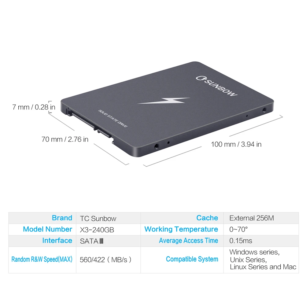 Последняя tcsunbow SSD 60 ГБ 120 ГБ 240 480 1 ТБ Внутренний 2,5 дюймов жесткий диск с высокой производительностью