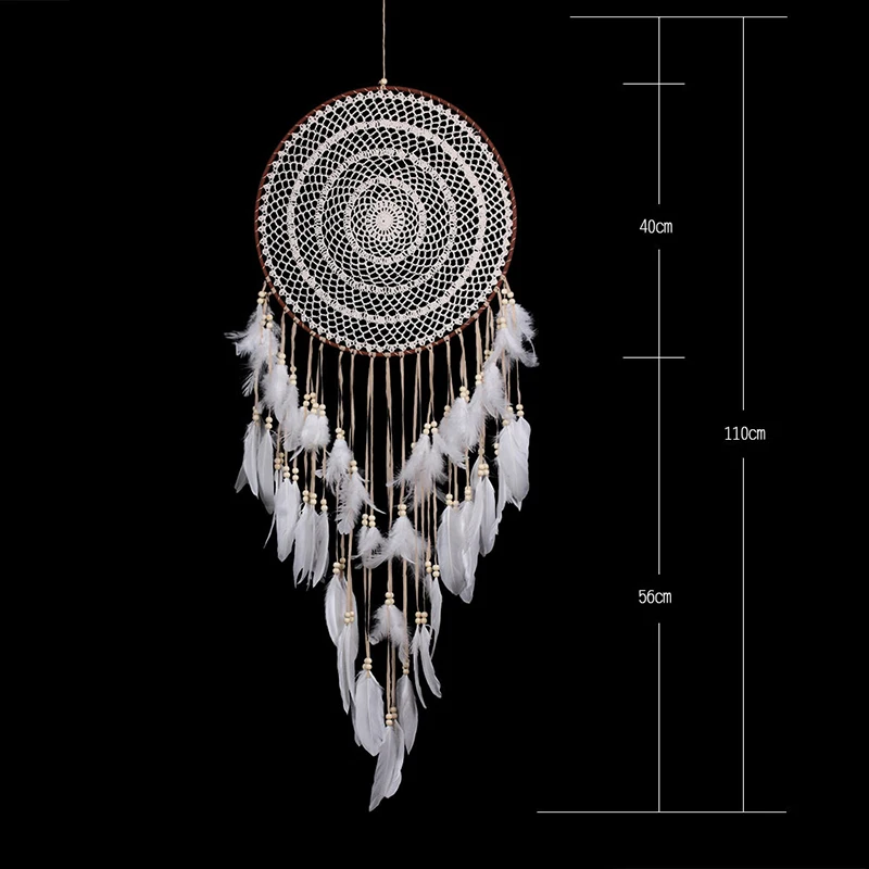 

Handmade Large Home Floral Pendant Interior Knitted Dream Catcher Cotton Craft Room Decoration Indian Circular