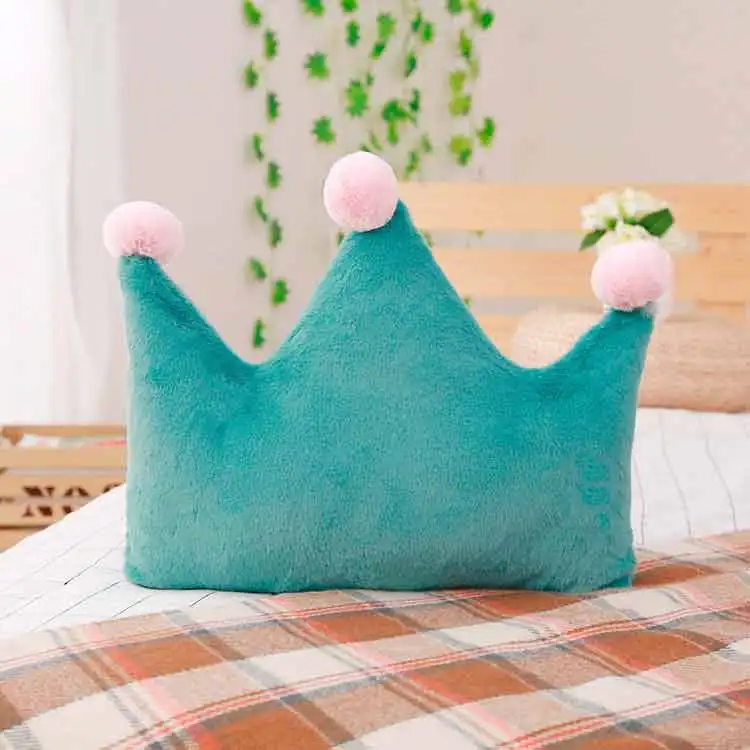 Подушка в форме звезды плюшевая подушка "Корона" милый диван подушка комнаты приборы для декорации 36 см сердце фигурный плюшевый Cuthion - Цвет: green crown-50cm
