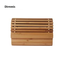 Брендовая модная новинка, женская сумка-мессенджер, винтажная легкая деревянная бамбуковая вечерняя сумка с цепочкой, женские пляжные компактные сумочки, повседневный клатч