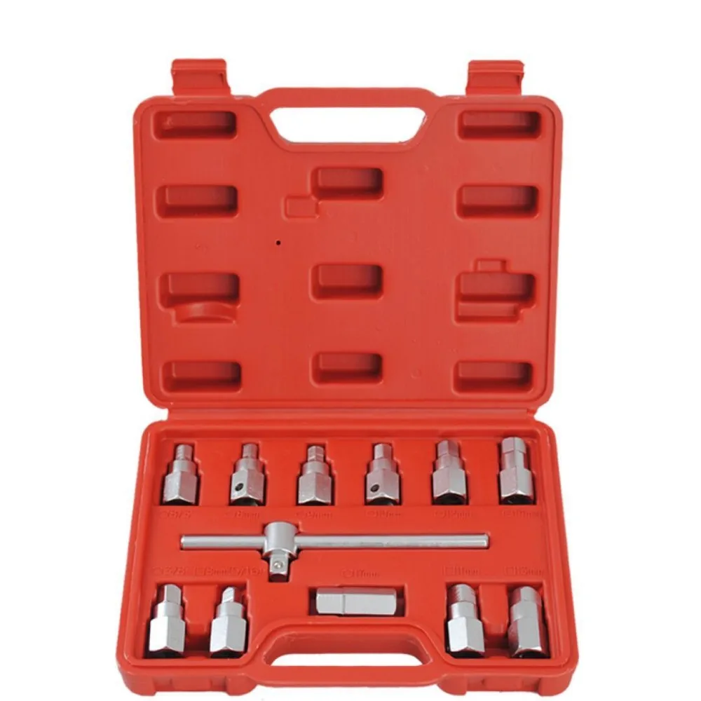

Drain Plug Key Socket Set Sump Oil Axle Sockets 12 Piece Tool Car Garage 15-8