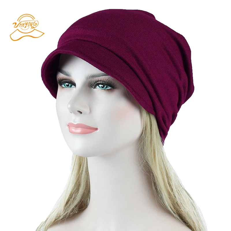 

with brim Hat Women Crochet Knit Cap Winter Skullies Beanies Warm Caps Female Knitted Stylish Hats For Ladies Fashion wholesale