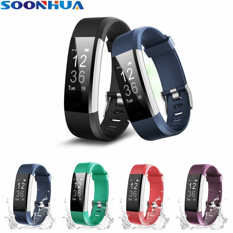 

SOONHUA OLED Screen Touch Control Smart Wristbands Waterproof Sports Bracelets Pedometer Heart Rate Sleep Monitor Remote Camera