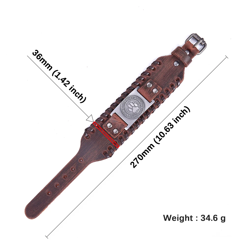 Teamer 12 видов стилей Волчья лапа руны мужские браслеты с подвесками славянский амулет ювелирные изделия Винтаж античный серебряный кожаный широкий браслет