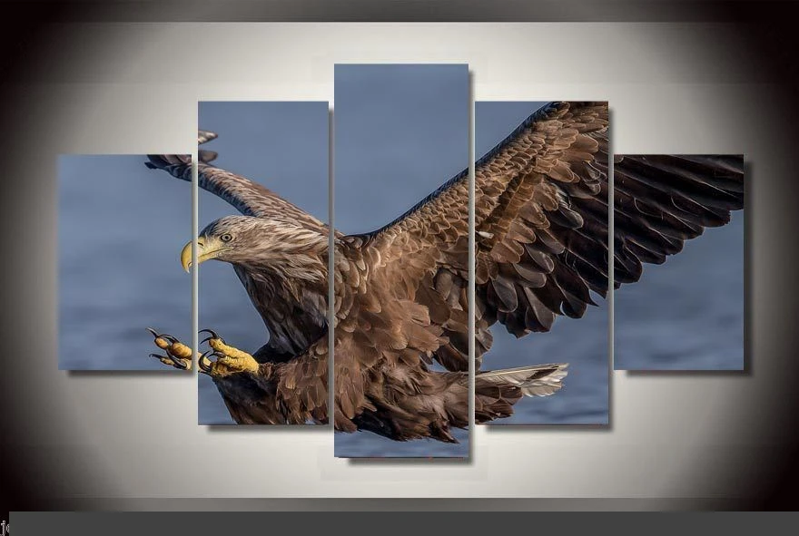 

Art Abstract Indoor Decor 20x35cmx2,20x45cmx2,20x55cm W1 Eagle Bird Animal print poster canvas in 5 pieces