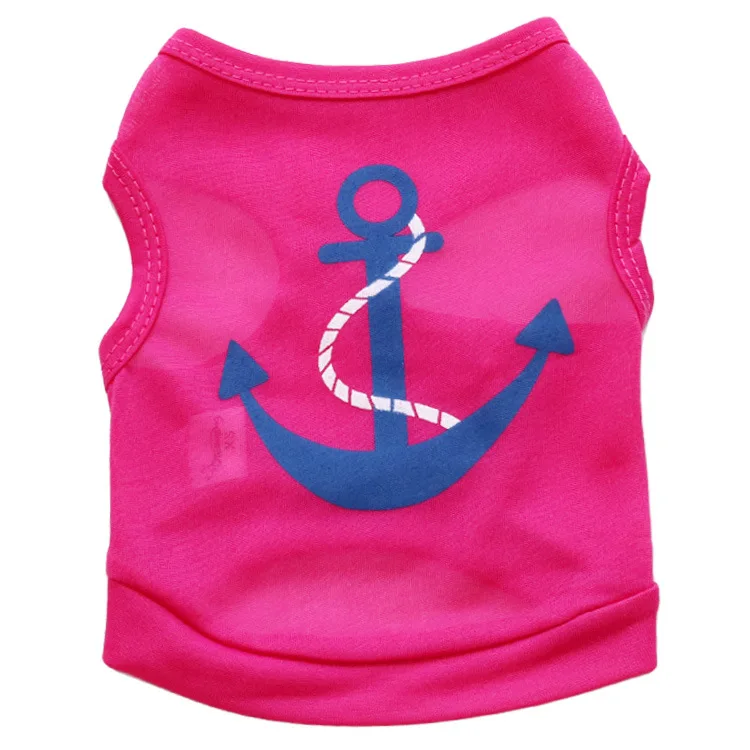 

Pet Summer Clothes dog clothes For Small Pet Dog Cat Puppy Pet Polyster Vest Apparel Lovers Couple Dog Anchor Style Design