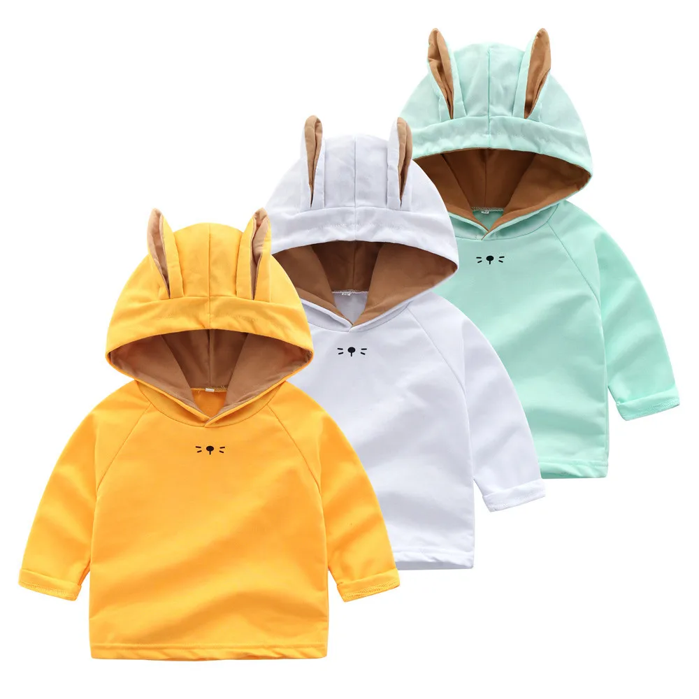ARLONEET/Одежда для маленьких мальчиков и девочек; толстовка с капюшоном и заячьими ушками; Kds; толстовки и свитшоты для маленьких мальчиков и девочек