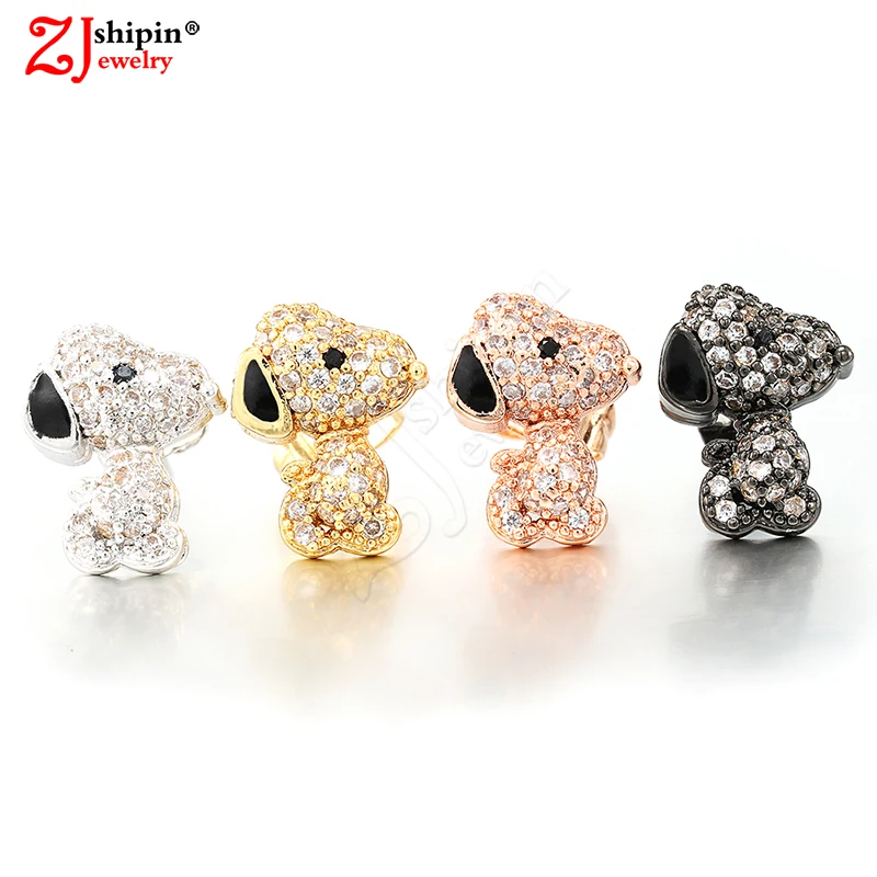 

New charm micro embedded zircon CZ jewelry accessories spotted dog shape earrings, ear hooks, gifts for girls DIY accessories