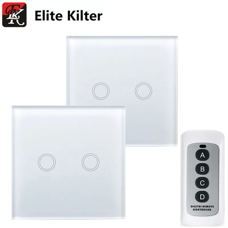 

Elite Kilter EU/UK Standard 2 Gang 2 Ways Touch Switch Single FireWire With Big Controller