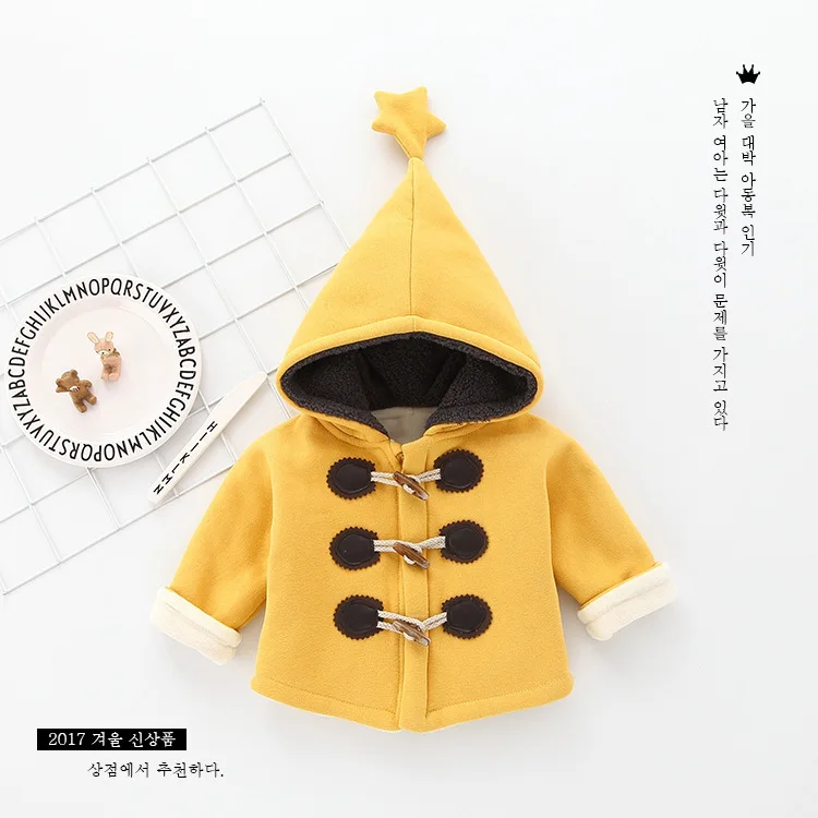 Зимнее пальто Верхняя одежда для мальчиков и девочек Корейский Детский кардиган с капюшоном куртка для детей от 0 до 3 лет, 971