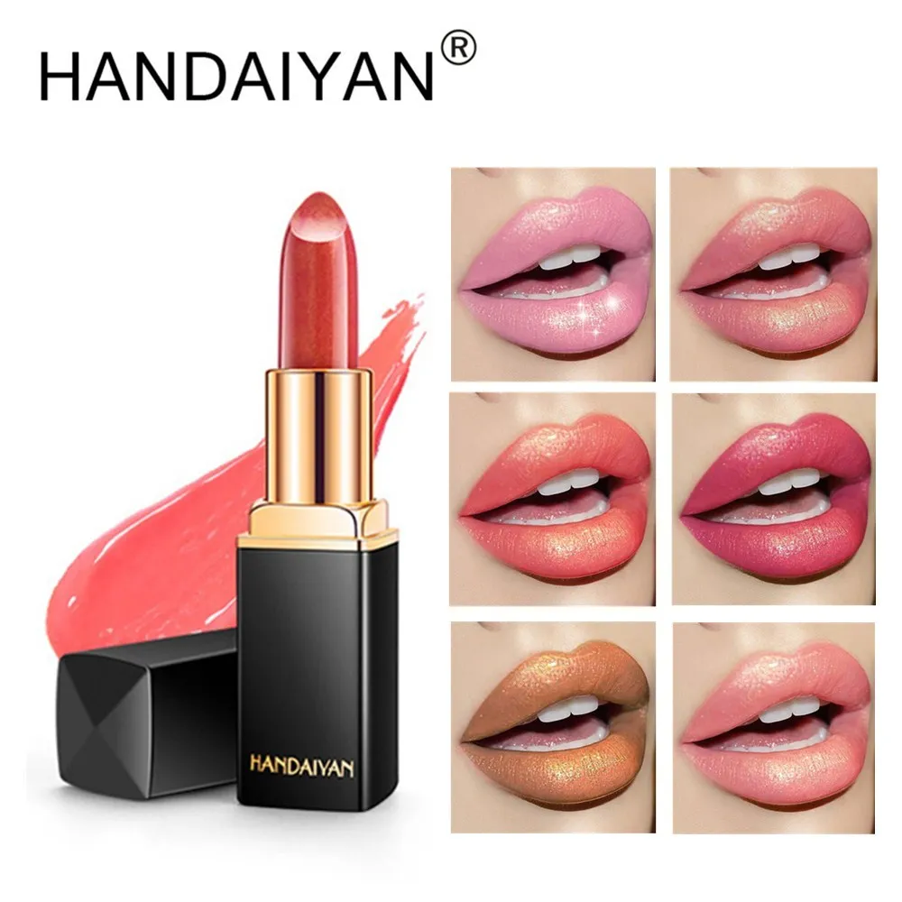 

HANDAIYAN Shimmer Lipstick Waterproof Long Lasting shiny Velvet Lipstick for Women Sexy Make Up Cosmetic Soft Lip Makeup Gift
