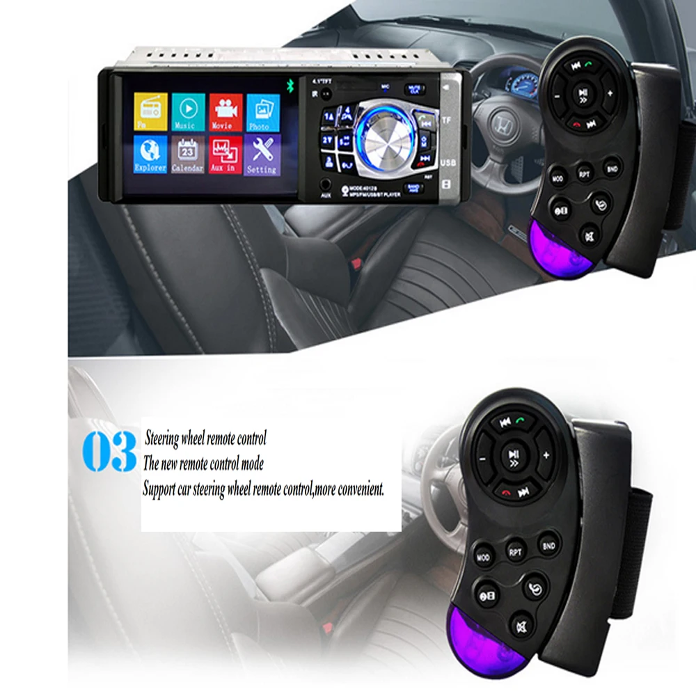 Camecho 1 din автомобильное радио стерео 4,1 ''HD авторадио FM Bluetooth USB AUX FM радио 4012B MP3 аудио плеер Поддержка камеры заднего вида