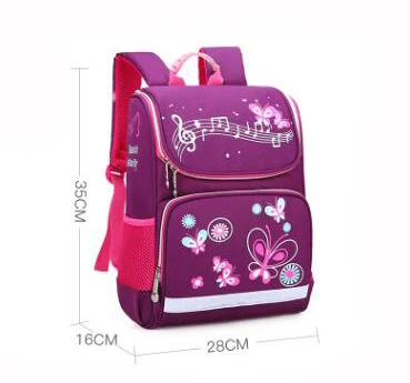 Детские школьные сумки, набор для девочек и мальчиков, ортопедический рюкзак, мультяшная бабочка, автомобиль, школьная сумка, детский Ранец, рюкзак Mochila - Цвет: purple school bag