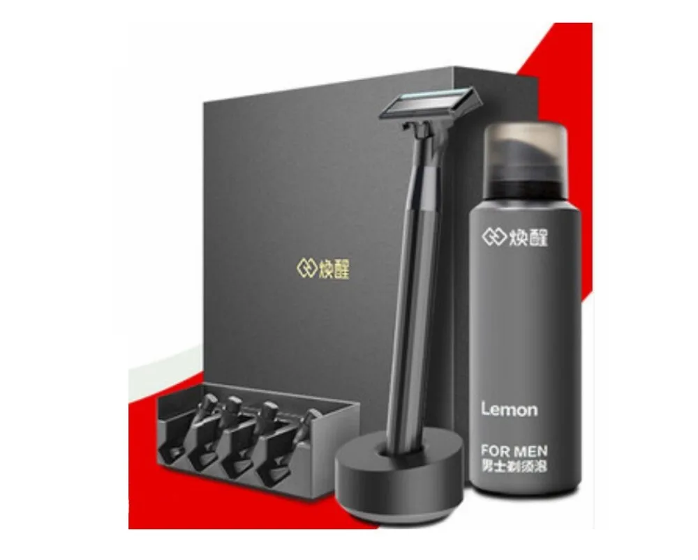 

Original xiaomi mijia Men Razor 8 in 1 set German importing Shaving head lemon Shaving bubbles with Magnetic Replace the Clip