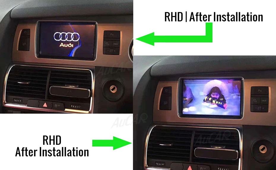 AuCAR Android 6,0 " автомобильный мультимедиа для Audi Q7 LHD RHD автомобильный dvd-плеер 2005-четырехъядерный радио с Bluetooth и GPS wifi 4G стерео ips