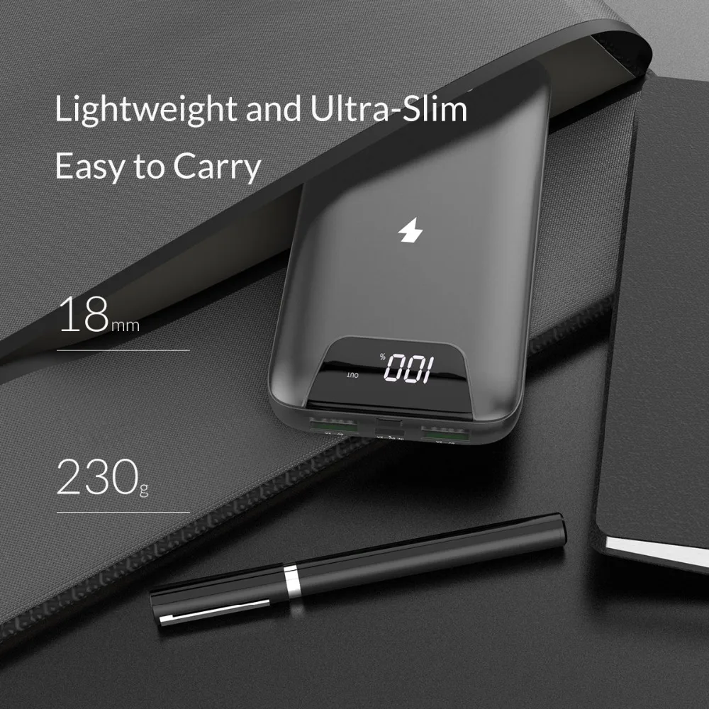 ORICO WR10 10000mah Power Bank With Wireless Charging 2A Dual USB Power Bank with LCD Display Charger for iPhone Mobile Phone ORICO WR10 10000mah Power Bank With Wireless Charging 2A Dual USB Power Bank with LCD Display Charger for iPhone Mobile Phone