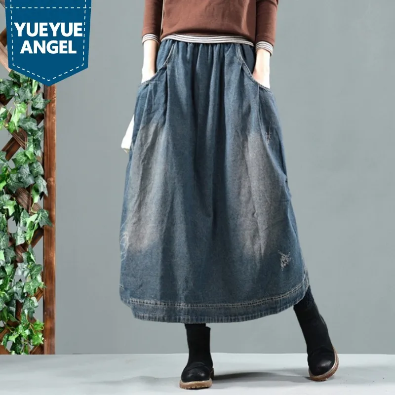 jean skirt in winter