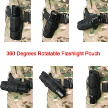 360 Degrees Rotatable LED Flashlight Pouch Holster With Clip Belt Molle Lighting Accessories Torch Case Torch Cover Hunting Bag