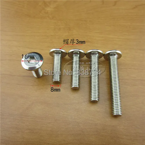 50pcs M8 25 Steel With Nickel Connector Screw Hex Socket Bolts