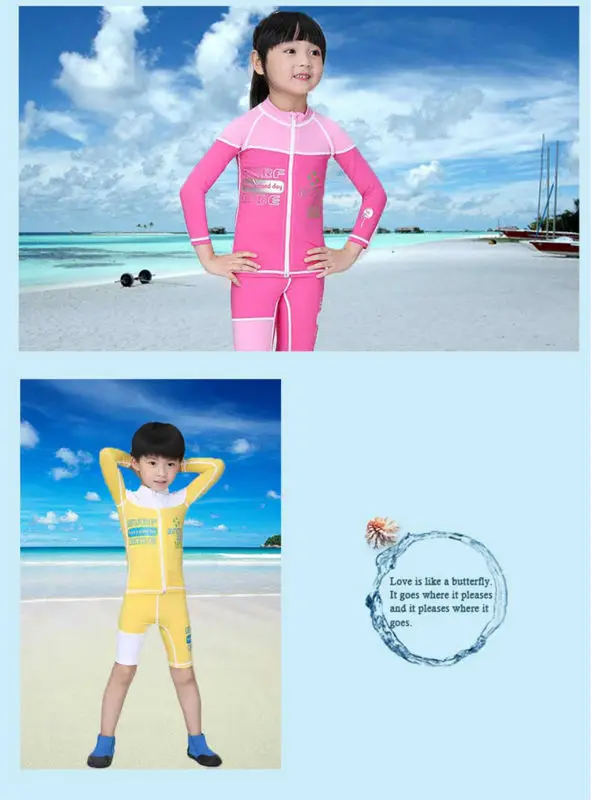Новинка; Детские гидрокостюмы для подводного плавания с длинными рукавами; костюм для плавания и дайвинга; раздельный купальник; одежда для защиты от солнца;