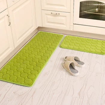 

50X80+60X160CM/Set Coral Velvet Kitchen Mat Anti-Slip Bathroom Carpet Absorb Water Kitchen Rug Home Entrance Doormat/ Foam Mat