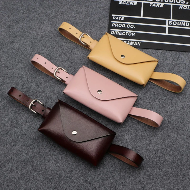 

Fashion Solid Color Women Waist Bags Detachable Lady Belt Bag Genuine Leather Luxury Phone Coin Bags Fine Belt Lady Waist Bags